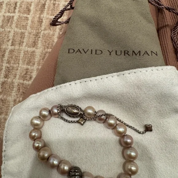 David Yurman Pink Multi Color Pearl and Silver Bracelet - Picture 2 of 5